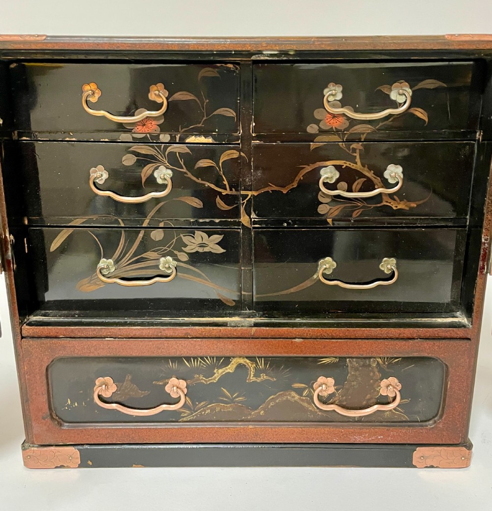 Japanese Meiji Period Lacquered Table Cabinet View IX
