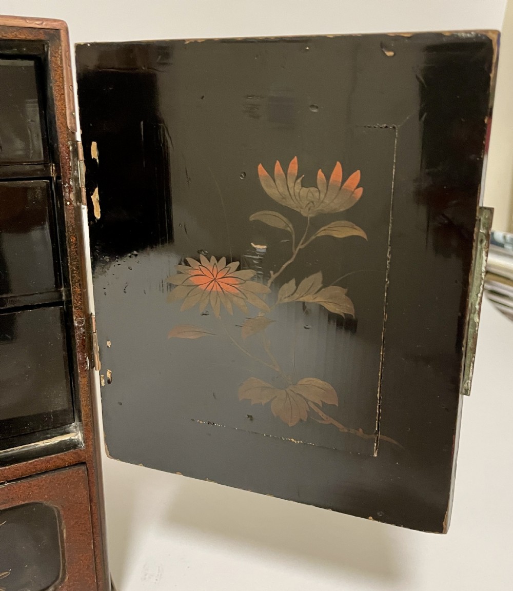 Japanese Meiji Period Lacquered Table Cabinet View XX