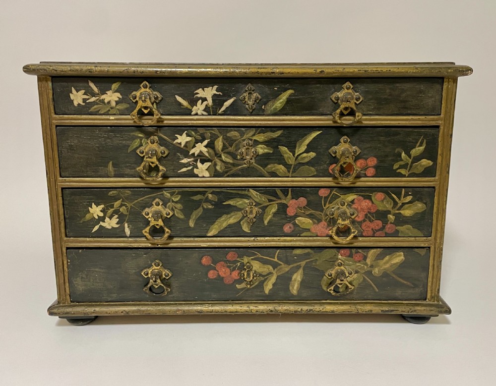 Victorian Aesthetic Movement Painted Collectors Chest View II