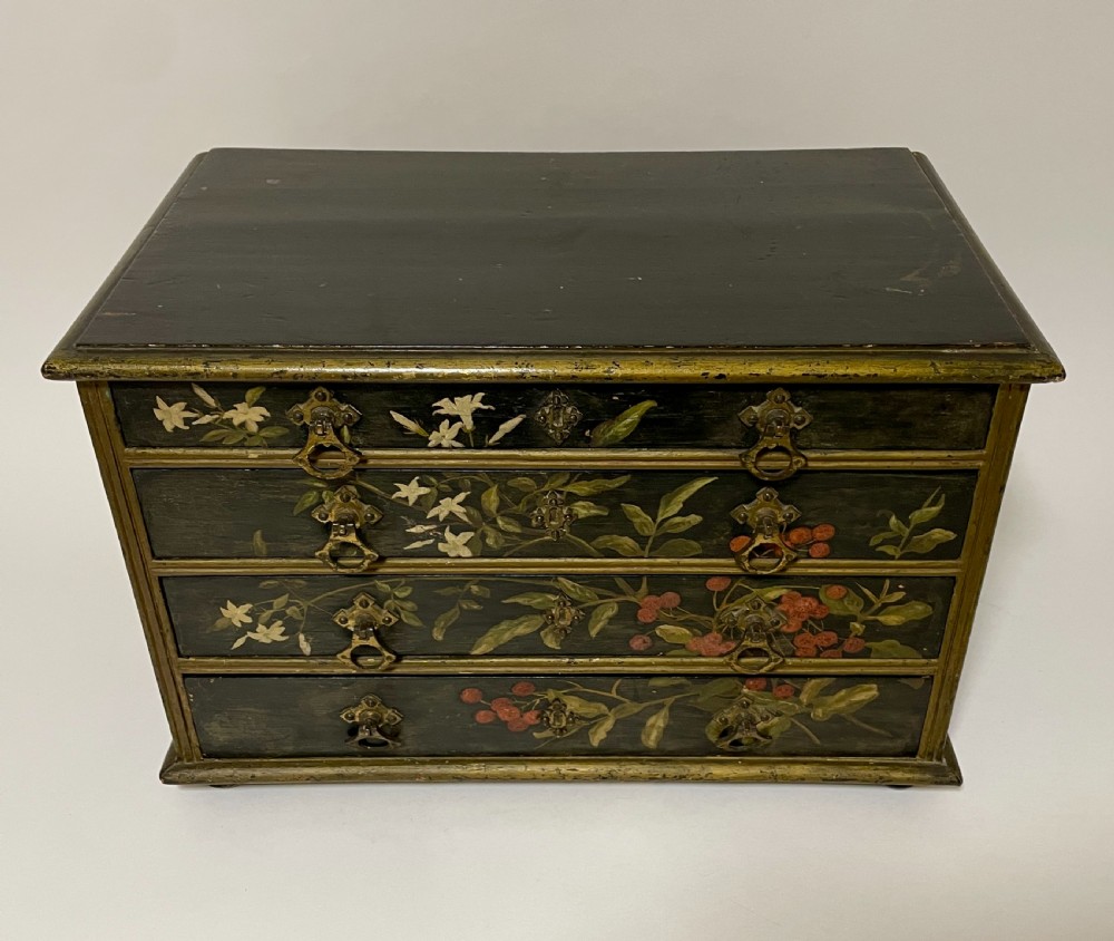 Victorian Aesthetic Movement Painted Collectors Chest View III