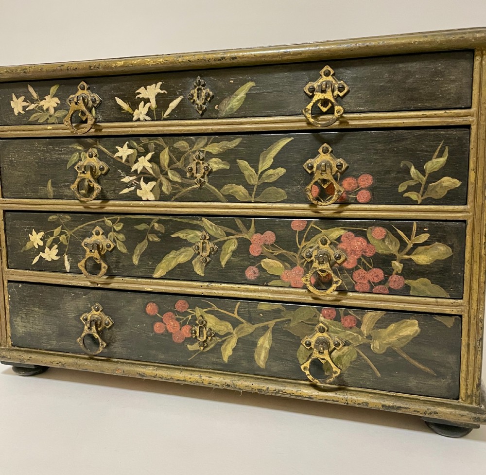 Victorian Aesthetic Movement Painted Collectors Chest View IV