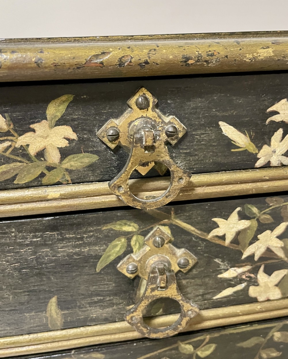 Victorian Aesthetic Movement Painted Collectors Chest View XV