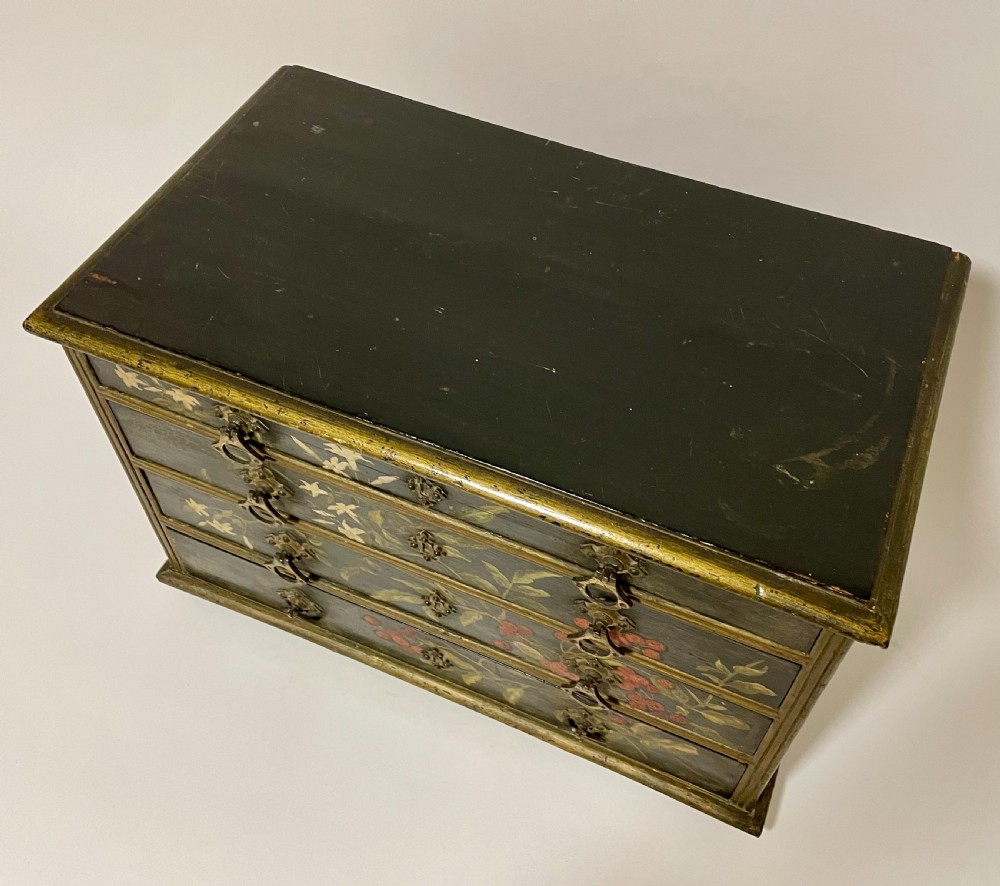 Victorian Aesthetic Movement Painted Collectors Chest View XVI