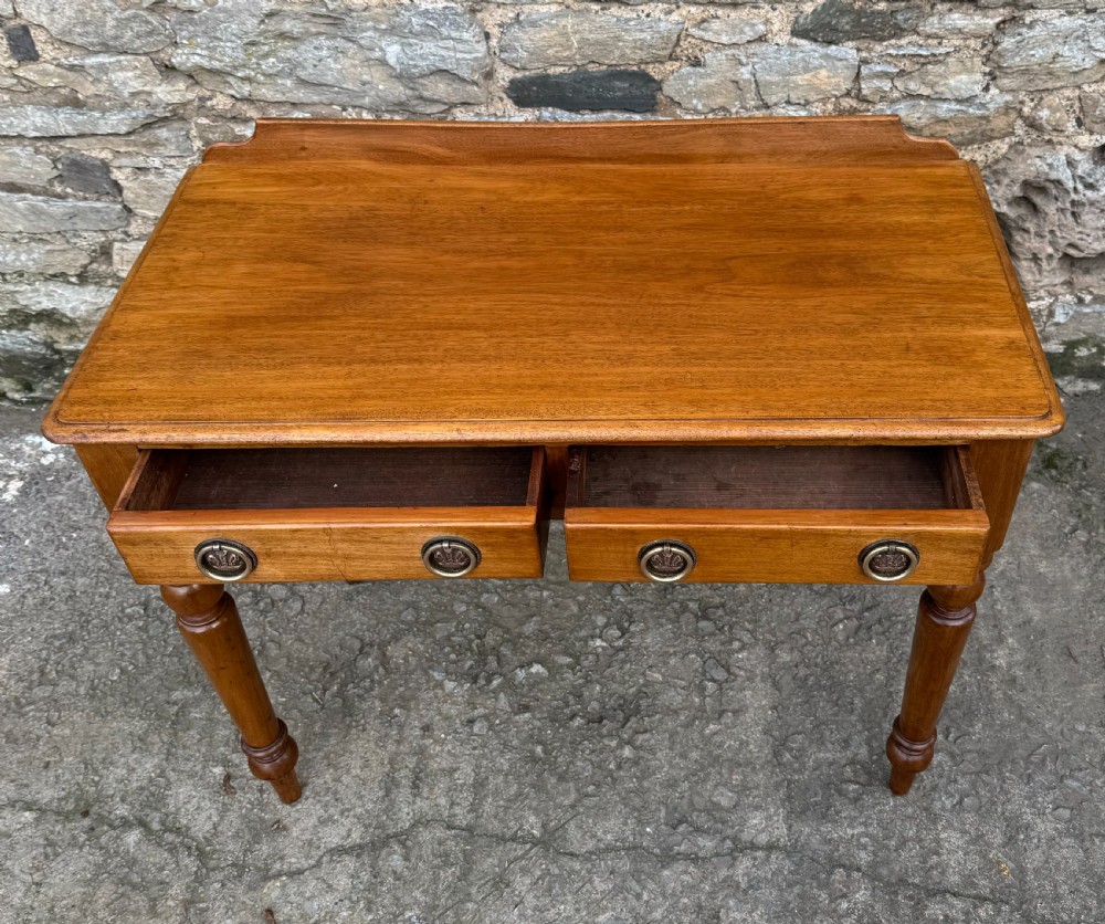 Victorian Mahogany Two Drawer Side Table View V