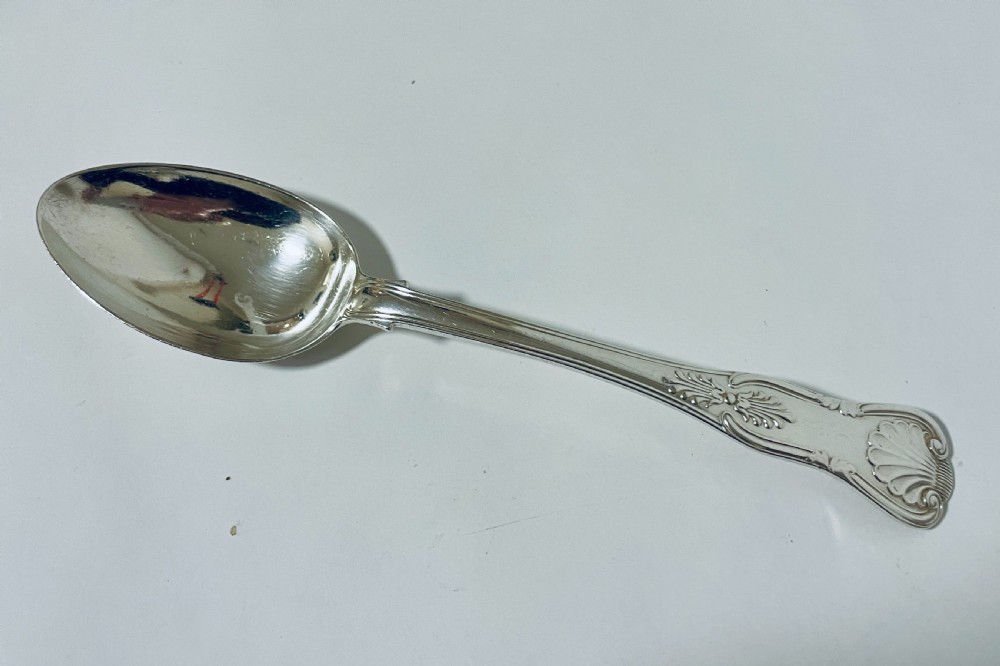 Large Victorian Silver Serving Spoon View II