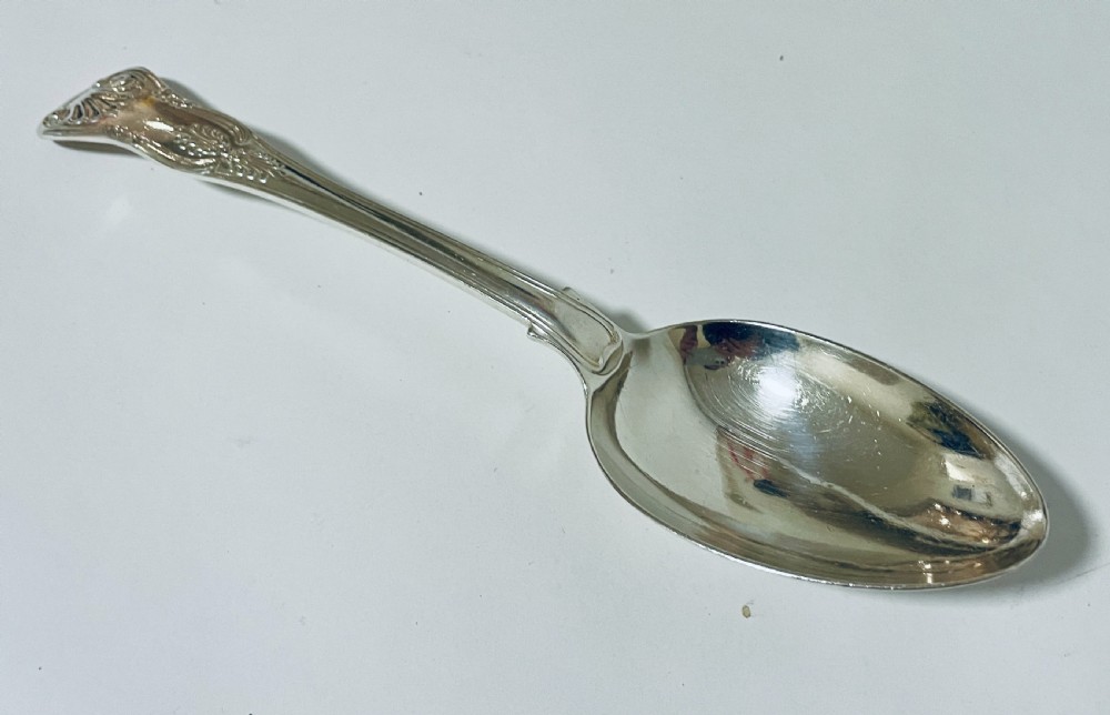 Large Victorian Silver Serving Spoon View V