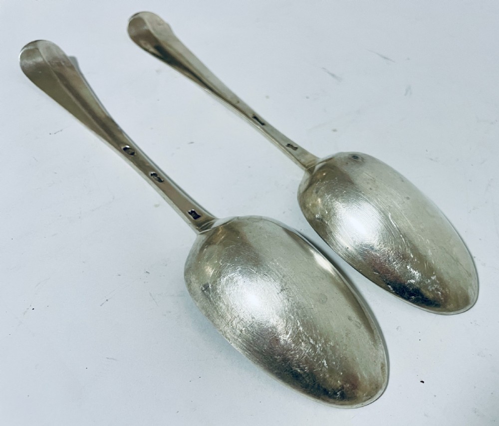 Pair of 18th Century Irish Silver Serving Spoons View IV