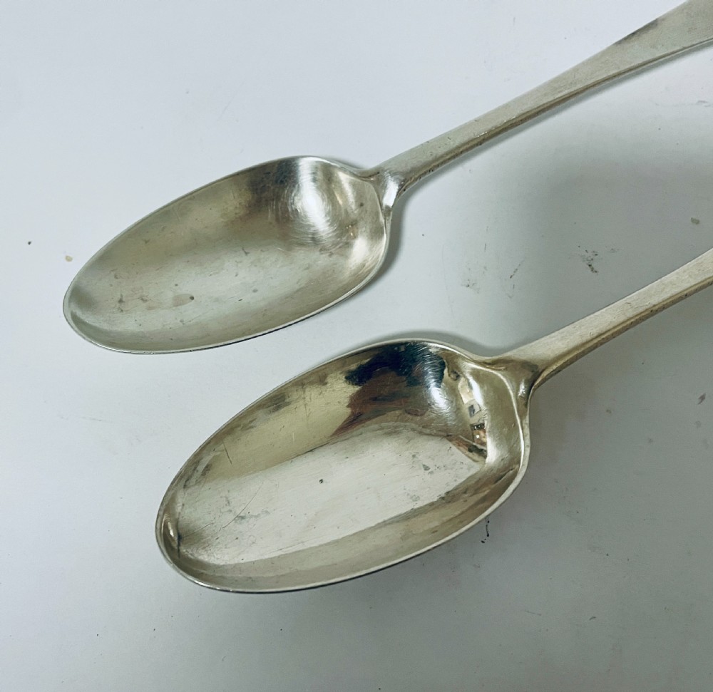 Pair of 18th Century Irish Silver Serving Spoons View VI