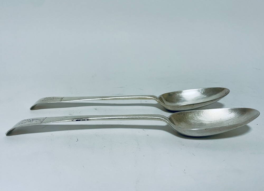 Pair of 18th Century Irish Silver Serving Spoons View VIII