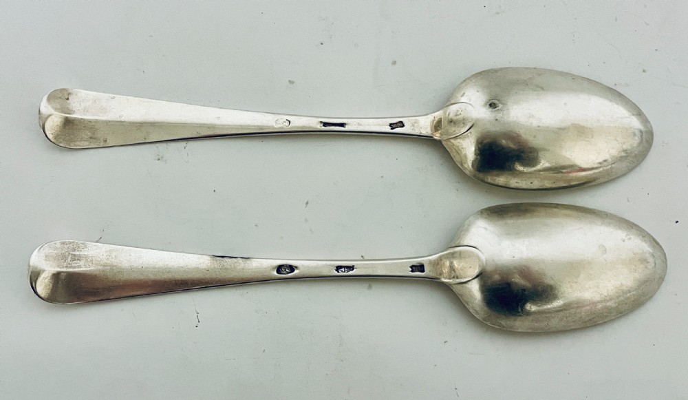 Pair of 18th Century Irish Silver Serving Spoons View IX