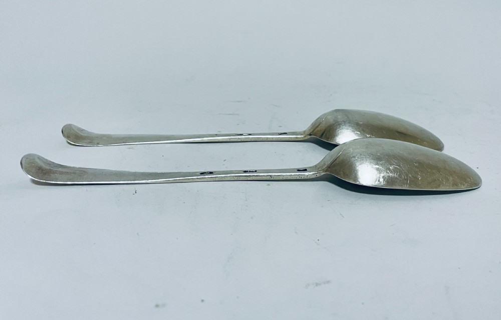 Pair of 18th Century Irish Silver Serving Spoons View X