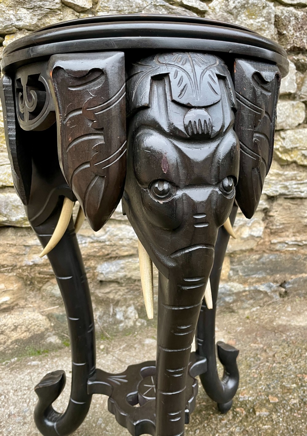 Anglo-Indian Ebonised Elephant Table View IV