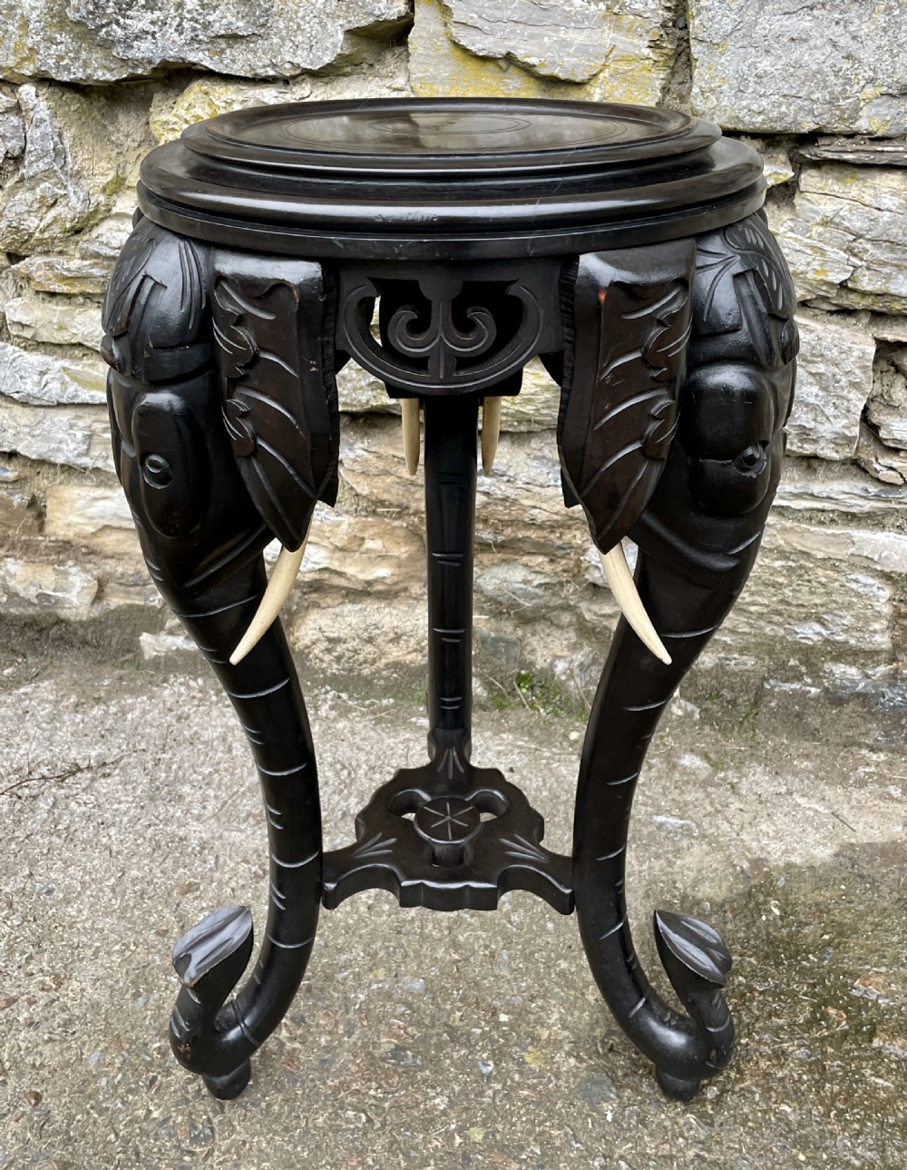 Anglo-Indian Ebonised Elephant Table View VII