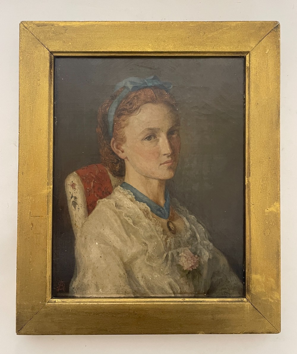Oil on Canvas Portrait of a Young Girl View III