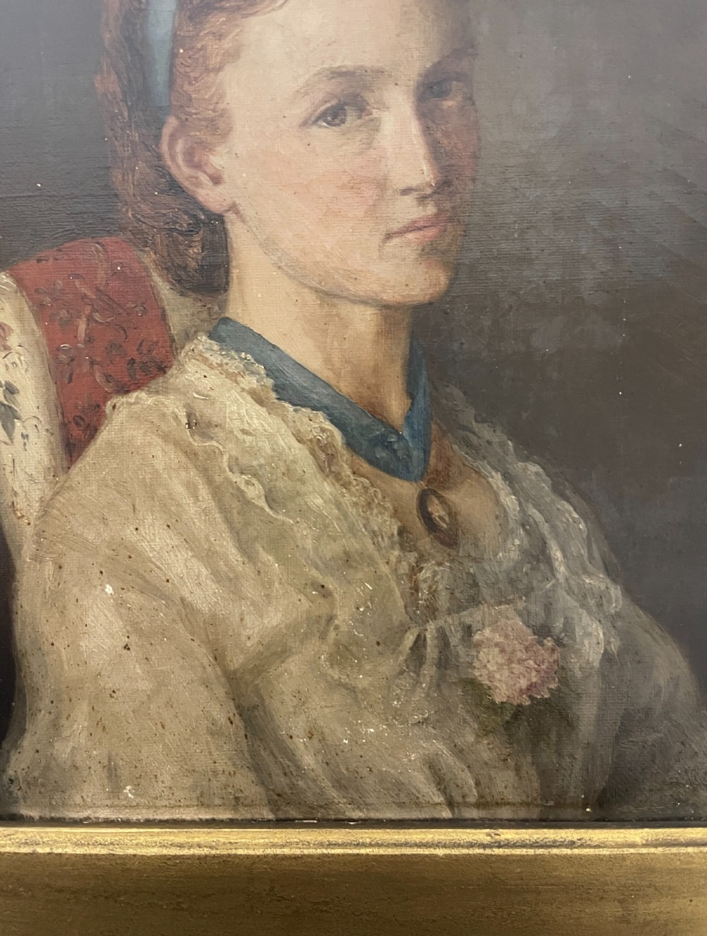 Oil on Canvas Portrait of a Young Girl View IV