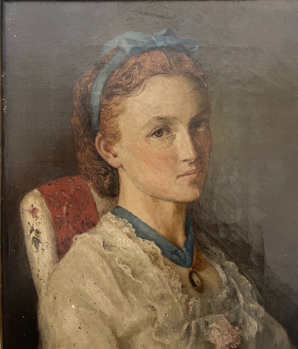 Oil on Canvas Portrait of a Young Girl View VII