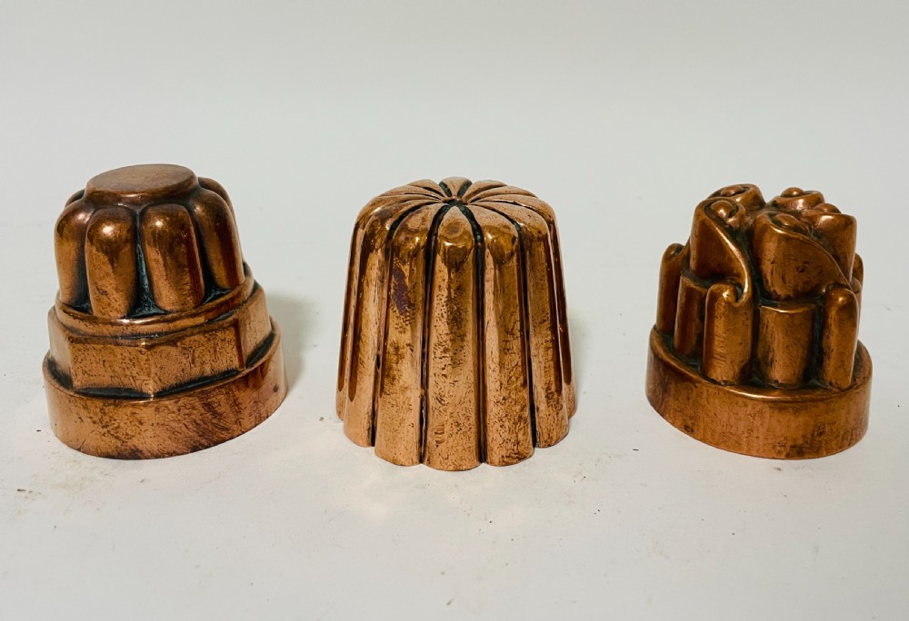 Set of 3 Miniature Victorian Copper Jelly Moulds
 View V
