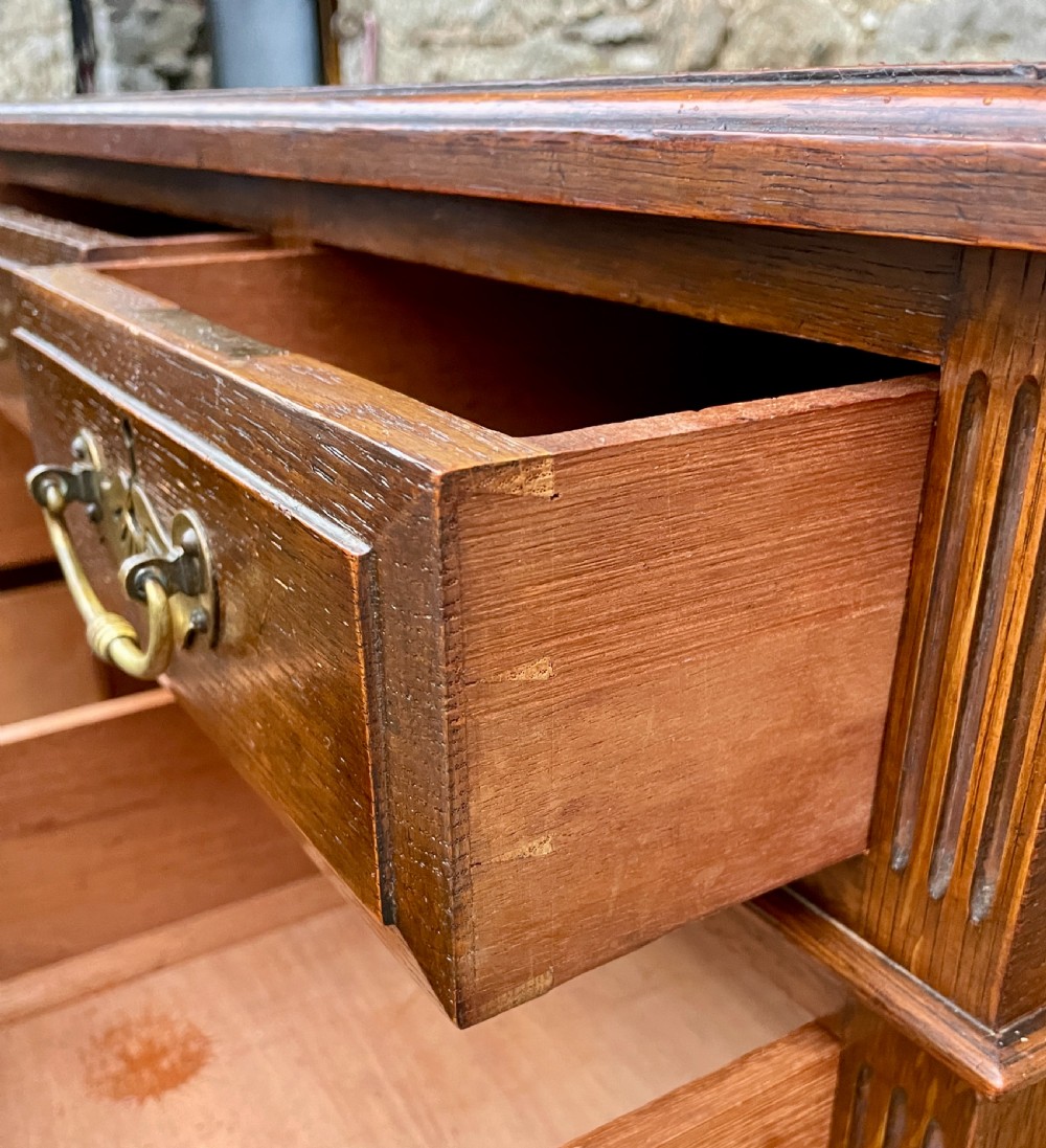 Edwardian Oak Pedestal Desk by Maple & Co View XV