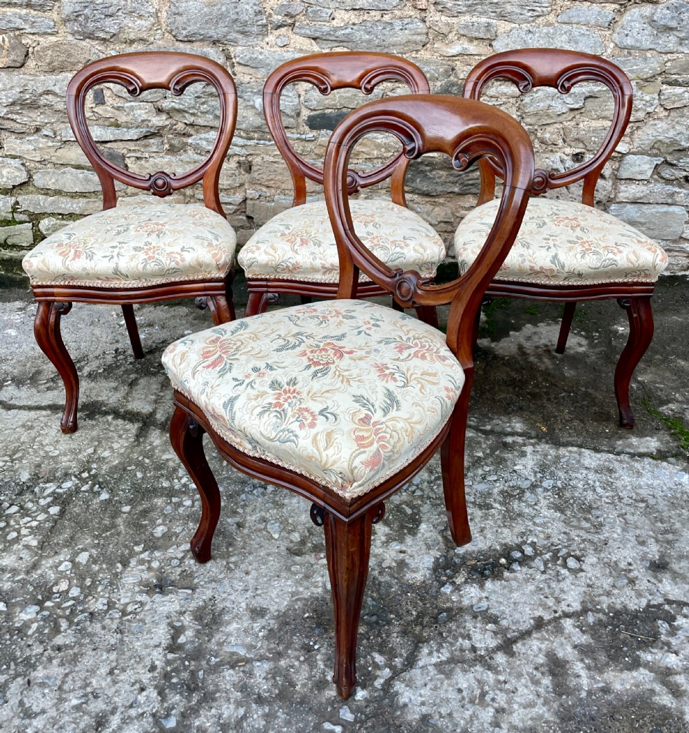 Set of 4 Victorian Mahogany Balloon Back Chairs View III