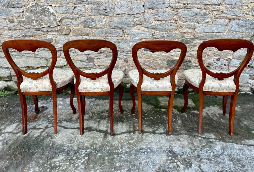 Set of 4 Victorian Mahogany Balloon Back Chairs View VII