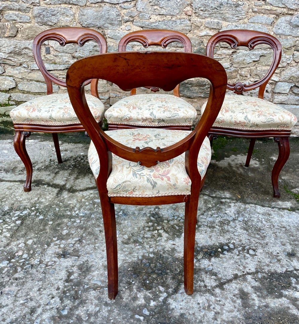 Set of 4 Victorian Mahogany Balloon Back Chairs View VIII
