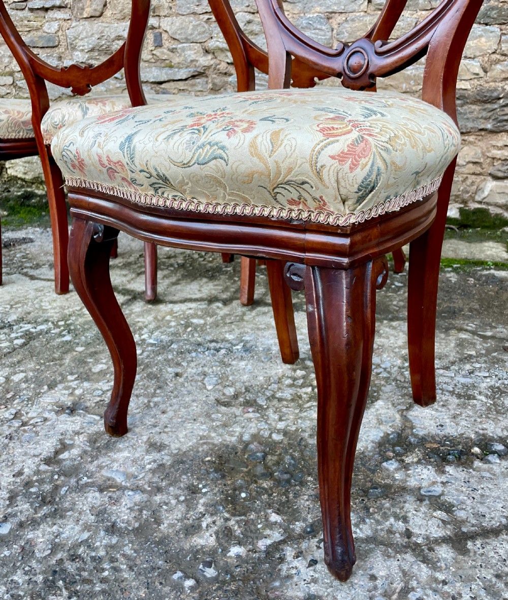Set of 4 Victorian Mahogany Balloon Back Chairs View XI