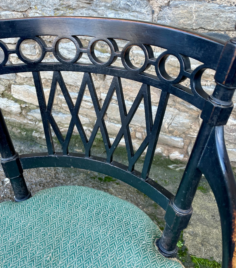 Aesthetic Style Ebonised Armchair View V