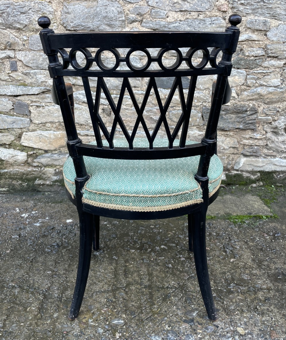 Aesthetic Style Ebonised Armchair View X