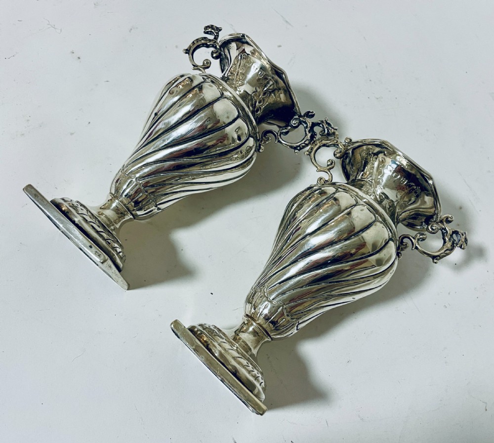 Pair of Victorian Silver Vases View XII