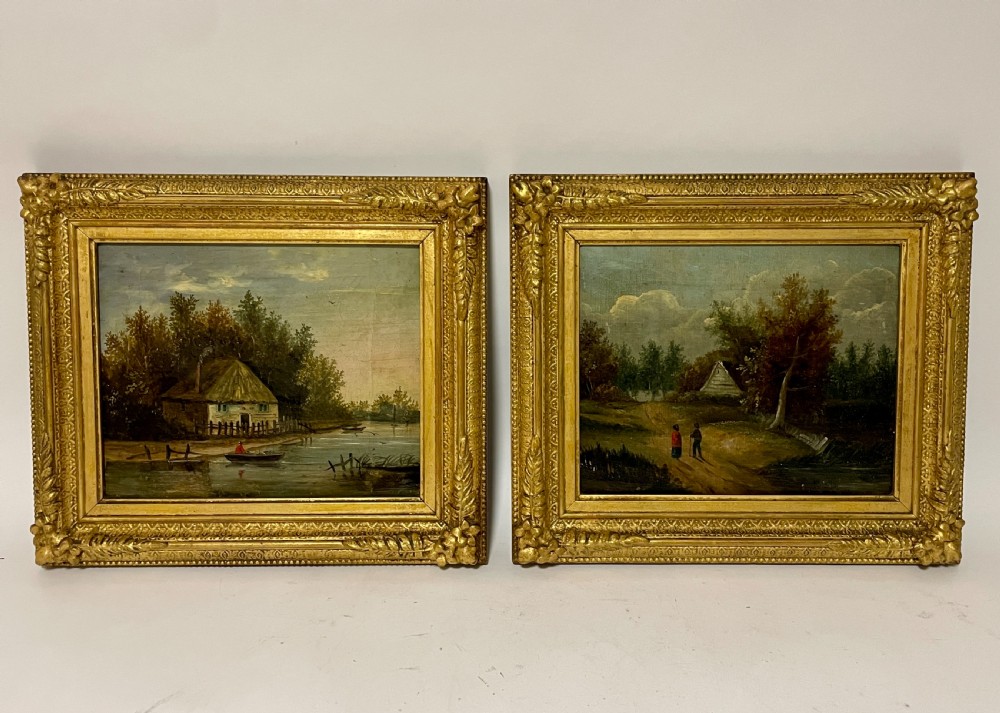 Pair of Continental 19th Century Oil on Canvas Landscapes