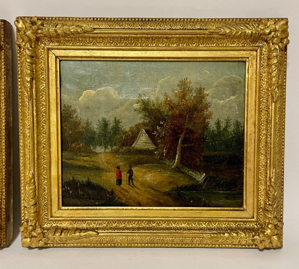 Pair of Continental 19th Century Oil on Canvas Landscapes View II
