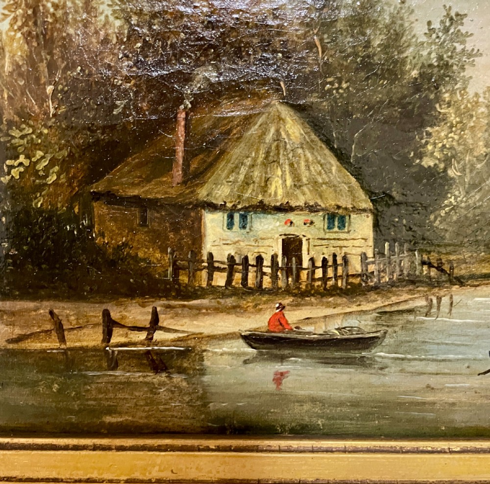 Pair of Continental 19th Century Oil on Canvas Landscapes View IX