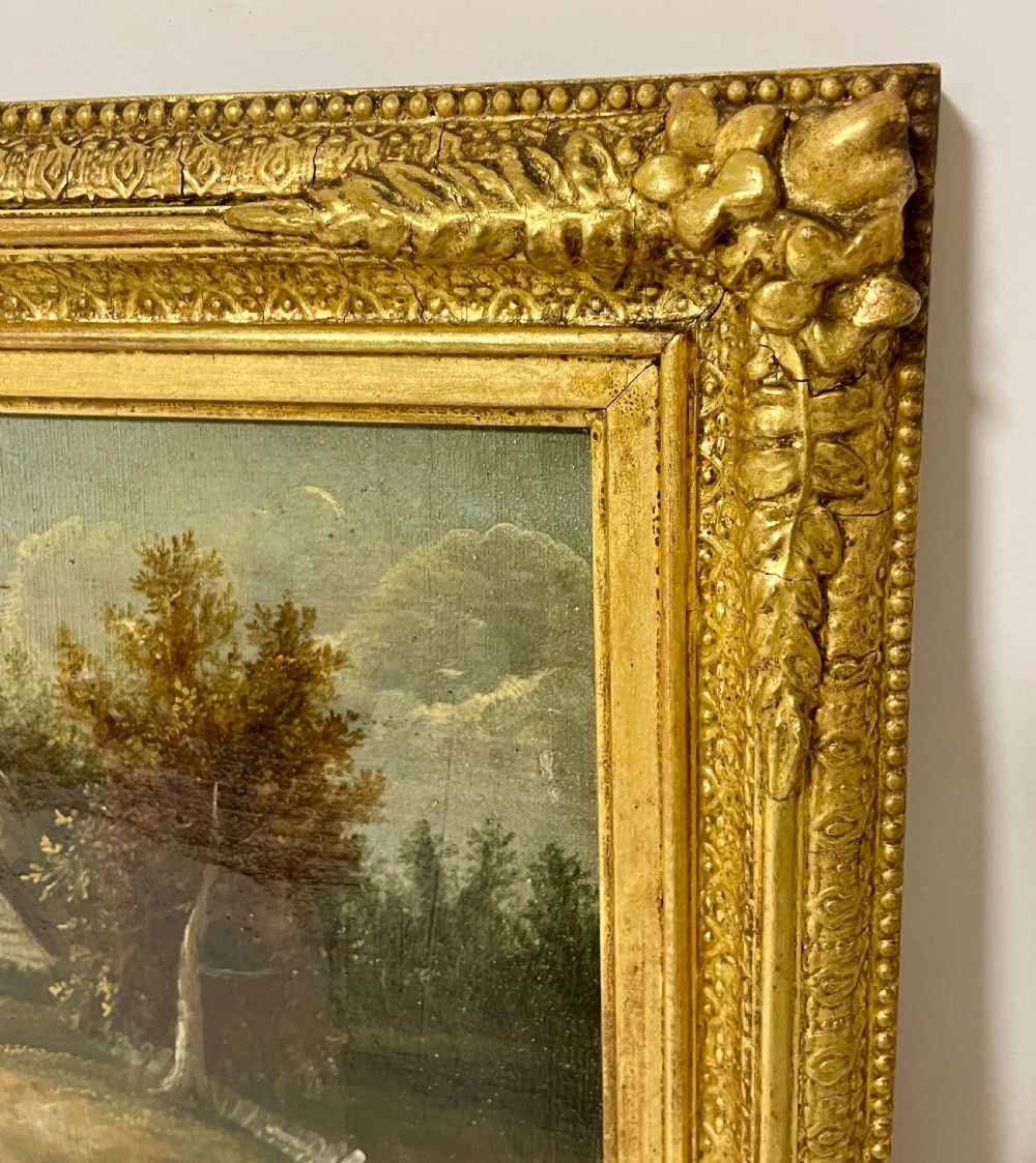 Pair of Continental 19th Century Oil on Canvas Landscapes View XII