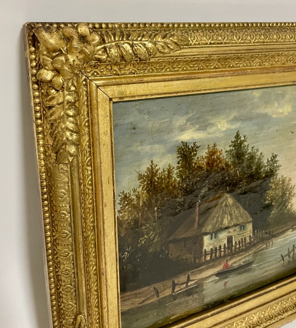 Pair of Continental 19th Century Oil on Canvas Landscapes View XIV