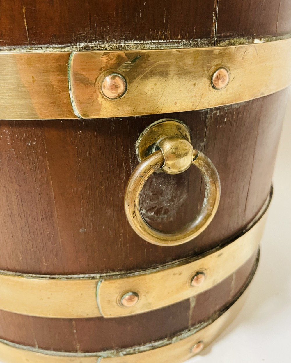 Antique Brass Bound Planter View X