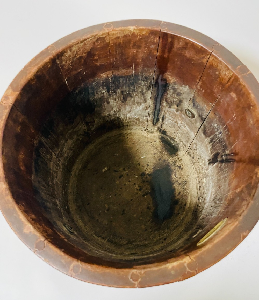 Antique Brass Bound Planter View XIII