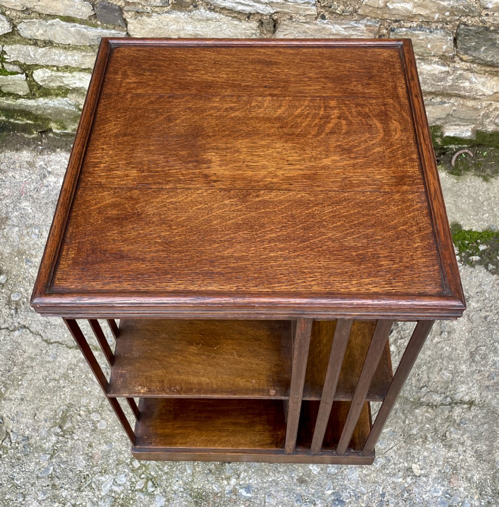 Antique Oak Revolving Bookcase View IV