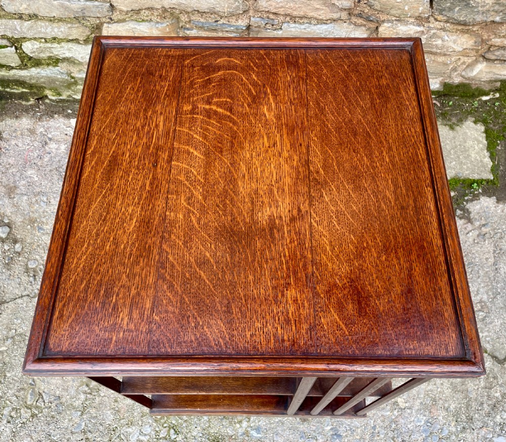 Antique Oak Revolving Bookcase View VI