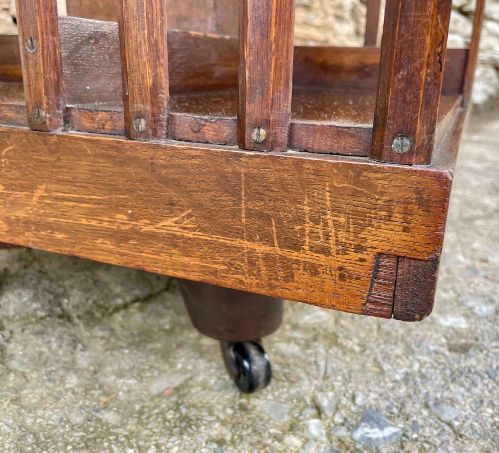 Antique Oak Revolving Bookcase View XII