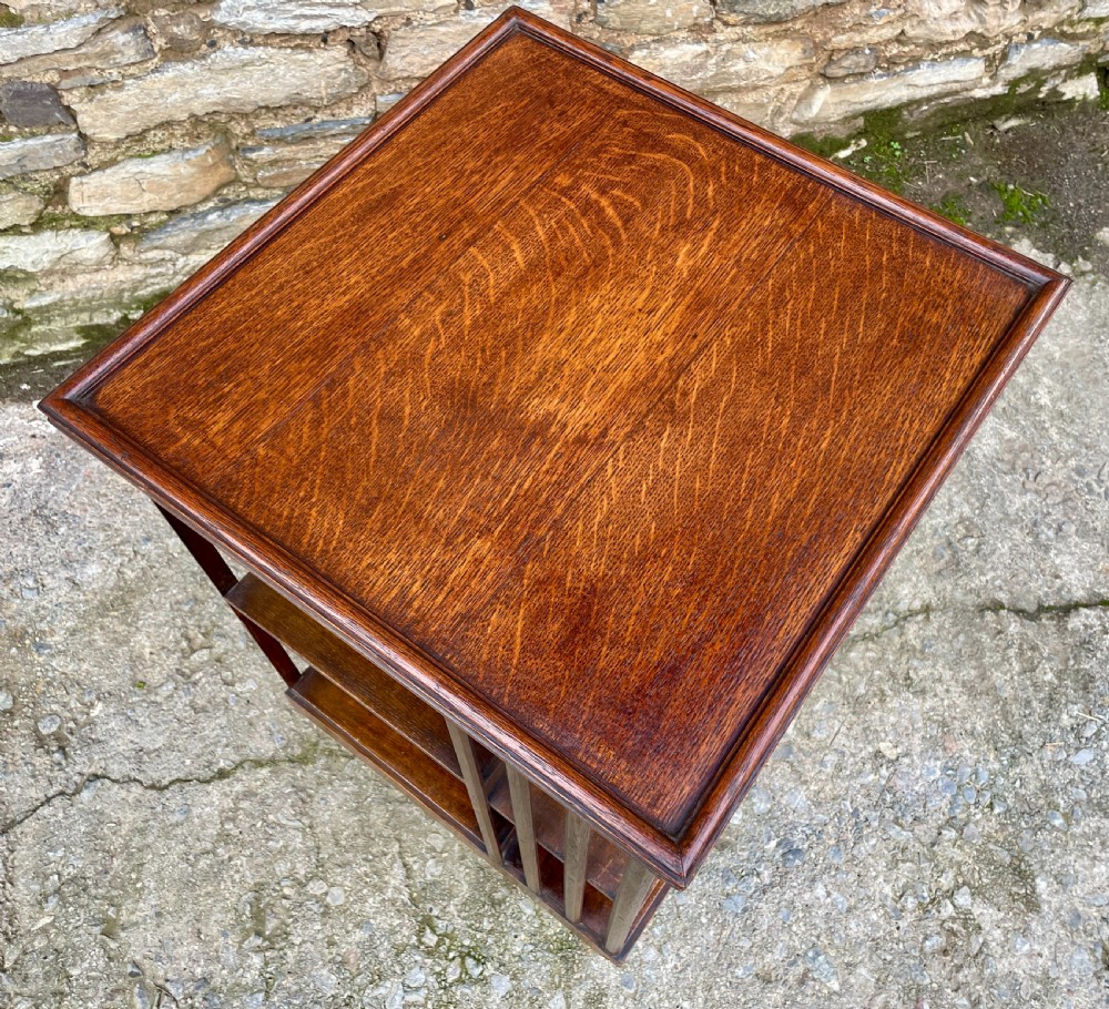 Antique Oak Revolving Bookcase View XIII