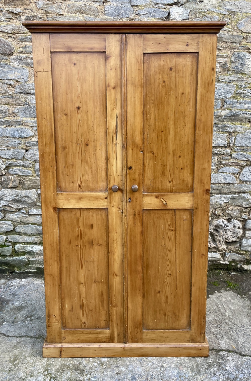 Large Antique Stripped Pine Cupboard