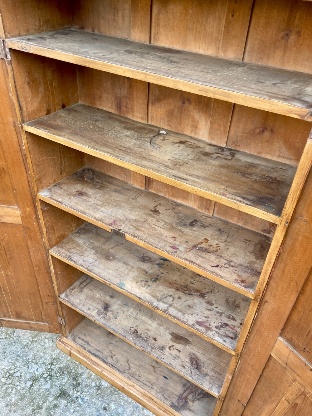 Large Antique Stripped Pine Cupboard View X