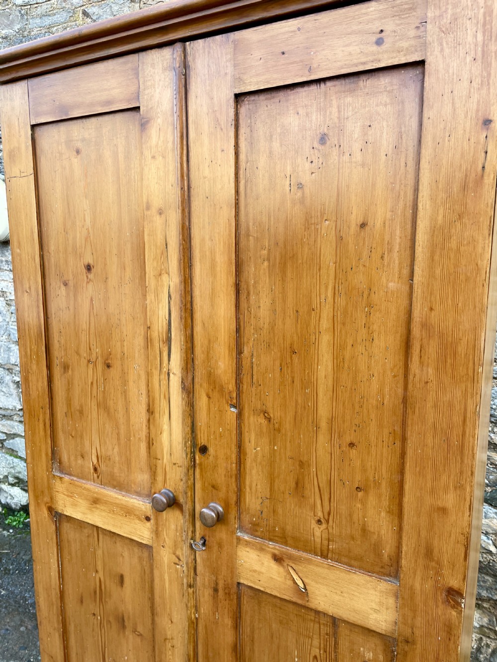 Large Antique Stripped Pine Cupboard View XV