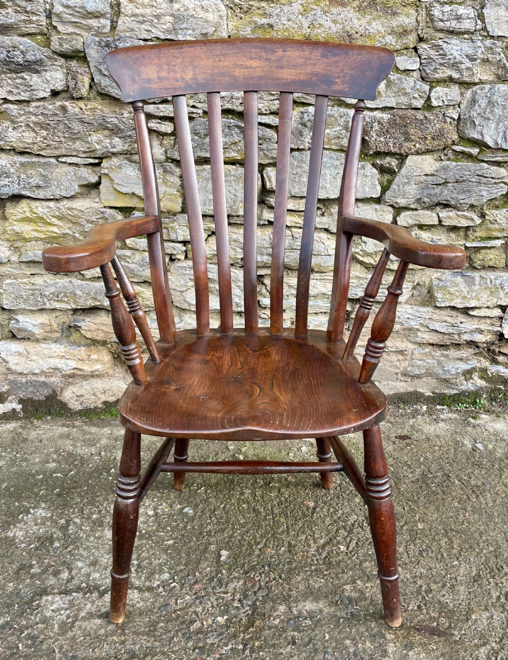 Antique Farmhouse Lathe Back Chair  View II