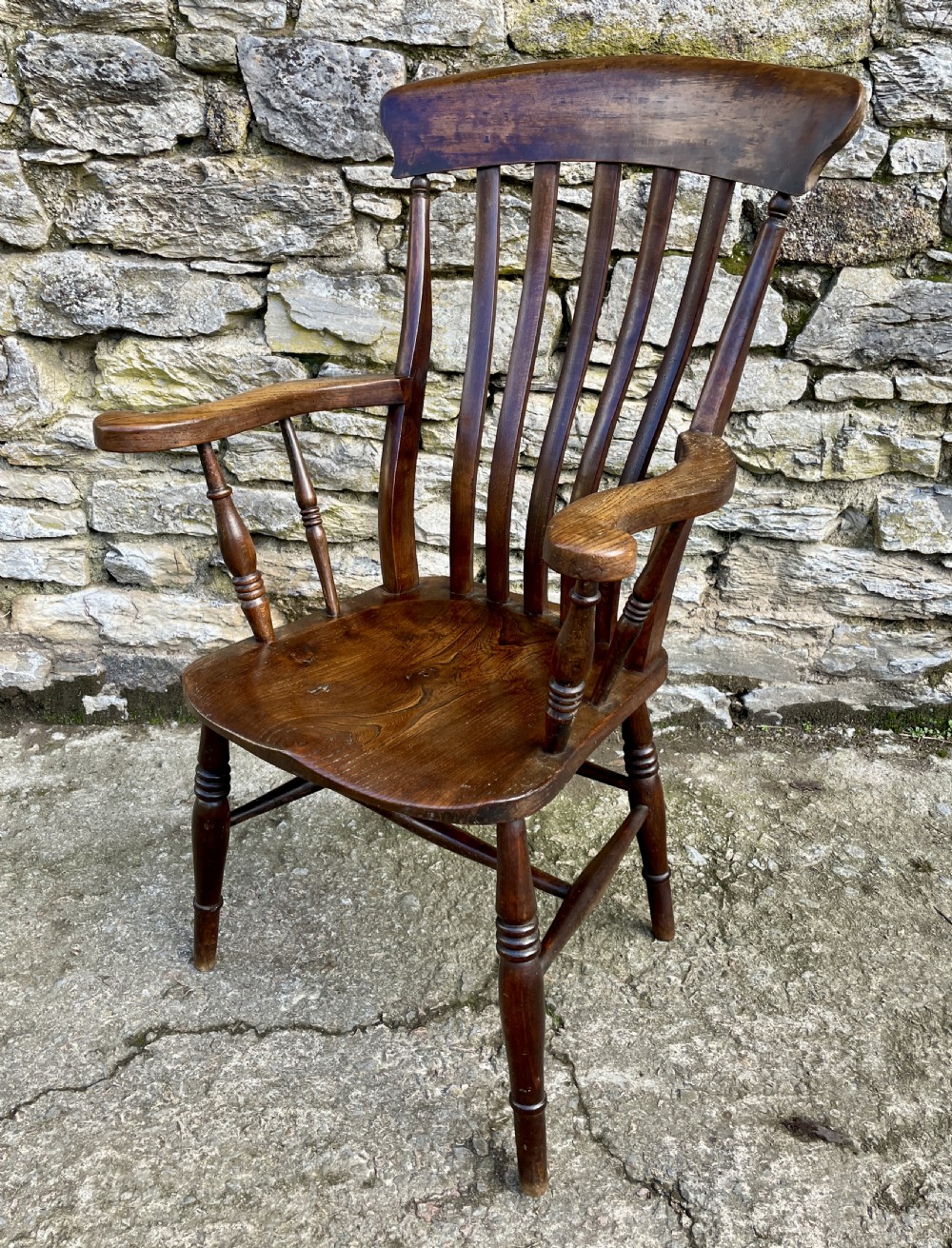Antique Farmhouse Lathe Back Chair  View IV