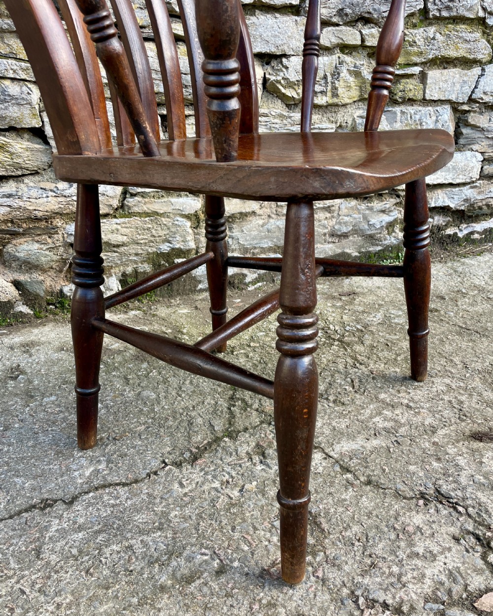 Antique Farmhouse Lathe Back Chair  View VII