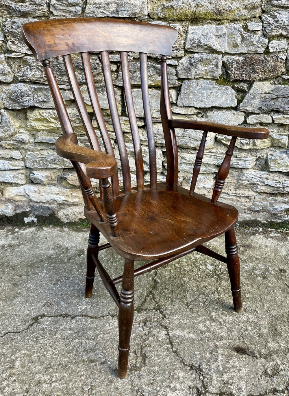 Antique Farmhouse Lathe Back Chair  View X