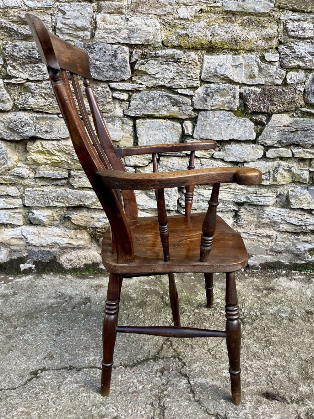 Antique Farmhouse Lathe Back Chair  View XI
