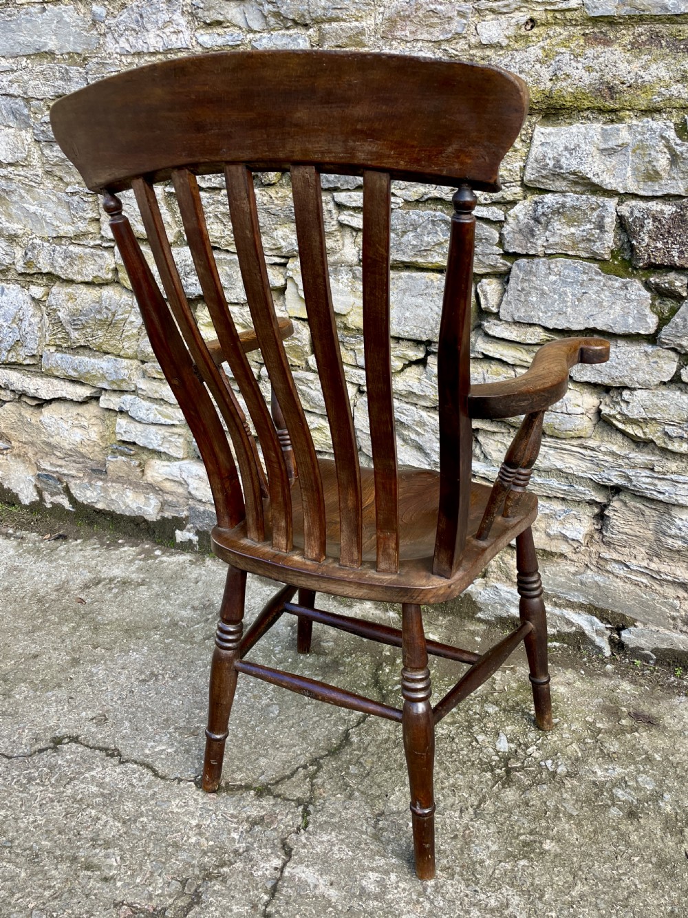 Antique Farmhouse Lathe Back Chair  View XII