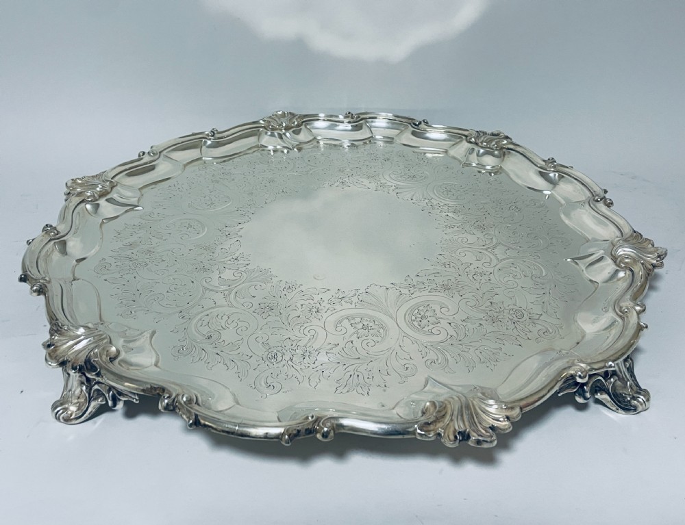 Large Victorian Silver Salver